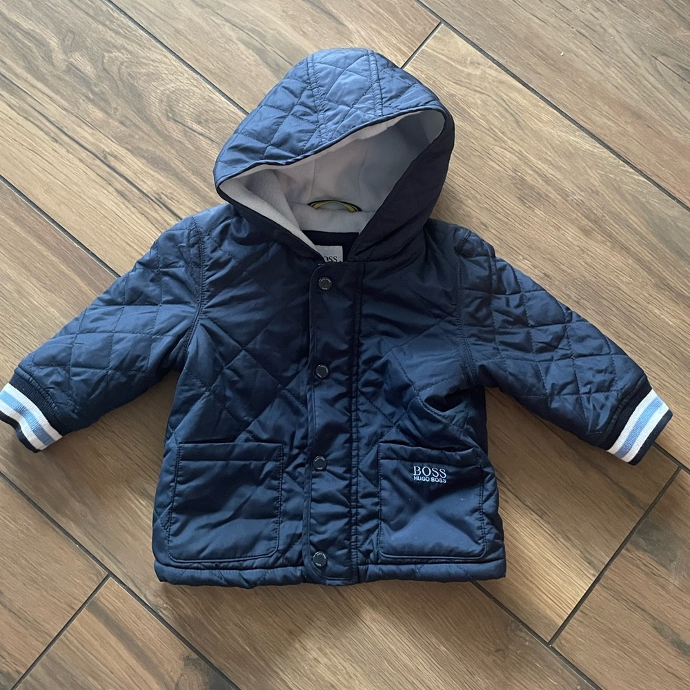 Authentic Hugo Boss Children’s Navy Quilted Jacket 12mth